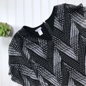 •Cache• chiffon overlay top {B37}